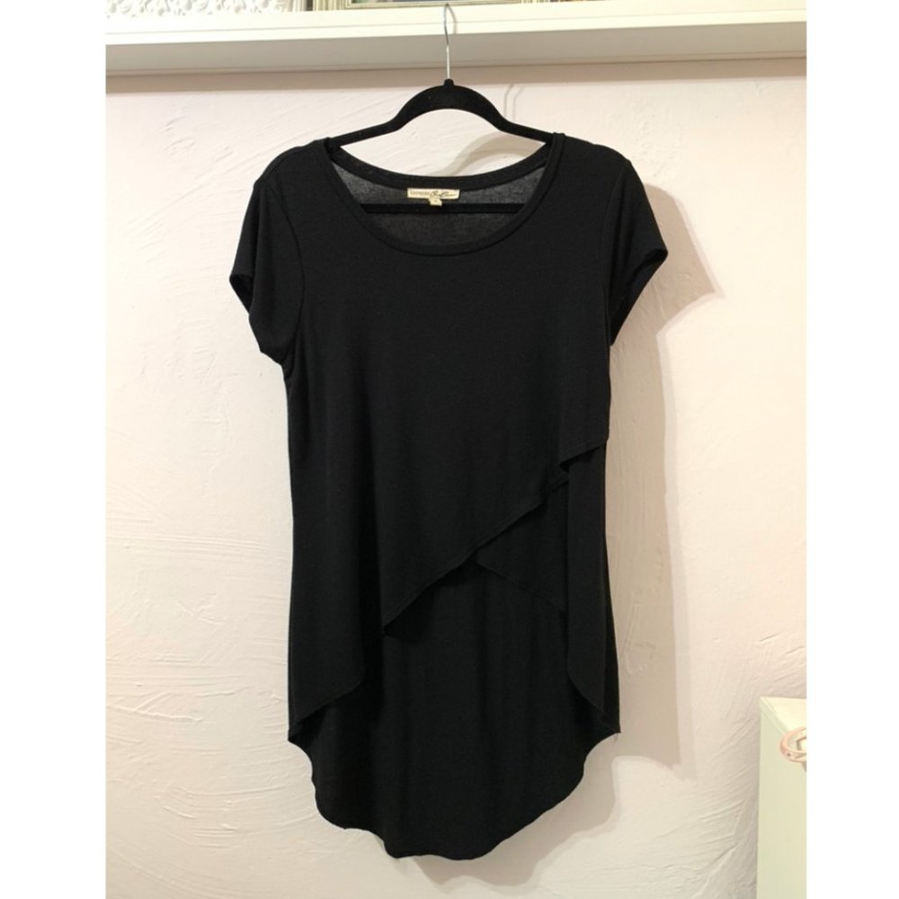 Express Black High Low Crossover Tee